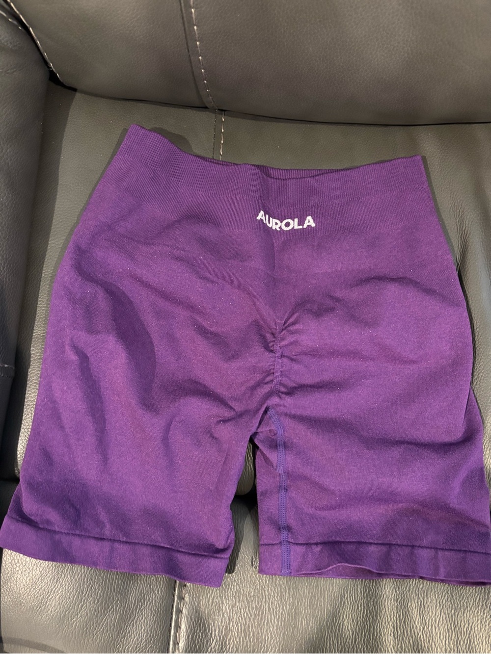 Aurola Purple High-Rise Seam Bike Shorts